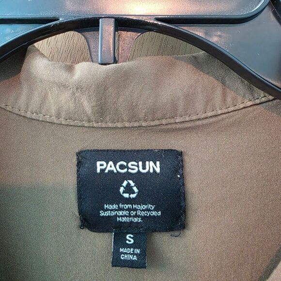 PacSun Brown Button Up Mens S - Picture 3 of 3